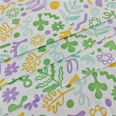 21S Organic Cotton Printed Jersey Knit Fabric