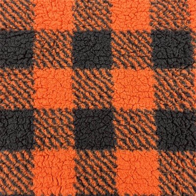 Polyester Check Printed Soft Sherpa Knit Fabric