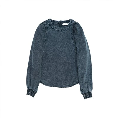 Bishop Sleeve Denim Shirt