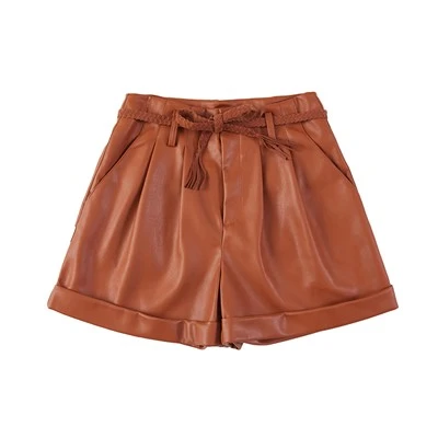 PU Short With PU Leather Belt